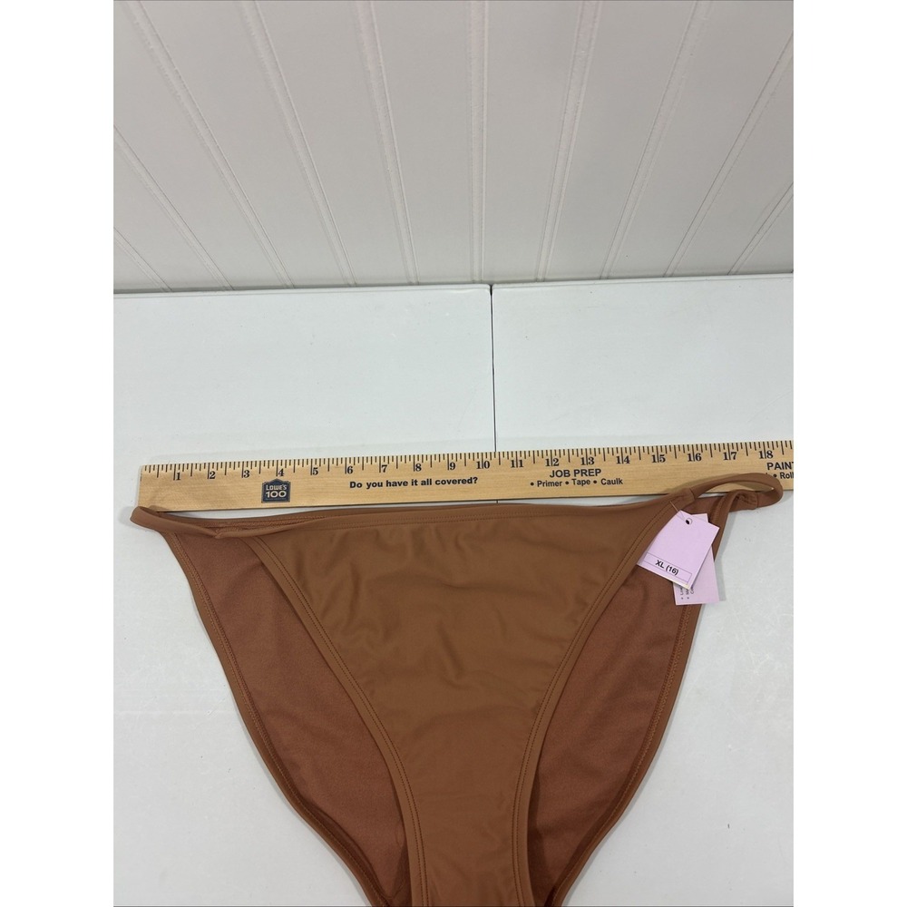 Wild Fable Women XL 16 Brown Bikini Bottom Low Rise Med Seat Coverage New - Picture 5 of 6